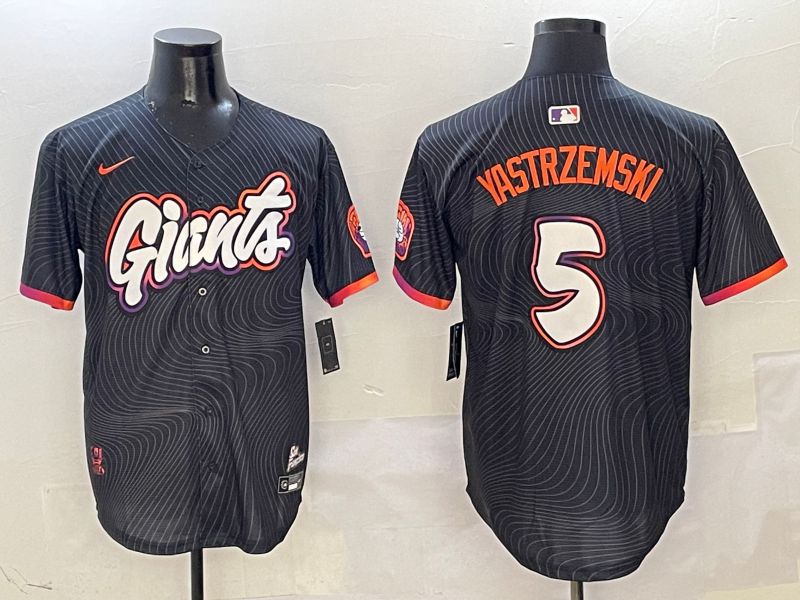 Men San Francisco Giants #5 Yastrzemski Black Second generation Joint Name Nike 2025 MLB Jersey style 1->san francisco giants->MLB Jersey